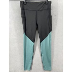SOI Collection Leggings Womens Sz L Stretch Gym‎ Yoga Pants Green Black